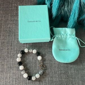 Tiffany & Co. Paloma Picasso Black And White Jade Beads Bracelet Sterling Silver